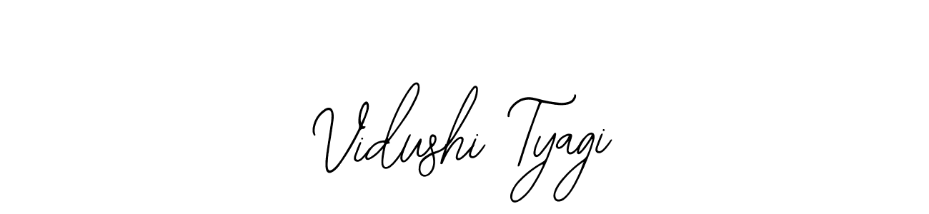 How to make Vidushi Tyagi name signature. Use Bearetta-2O07w style for creating short signs online. This is the latest handwritten sign. Vidushi Tyagi signature style 12 images and pictures png