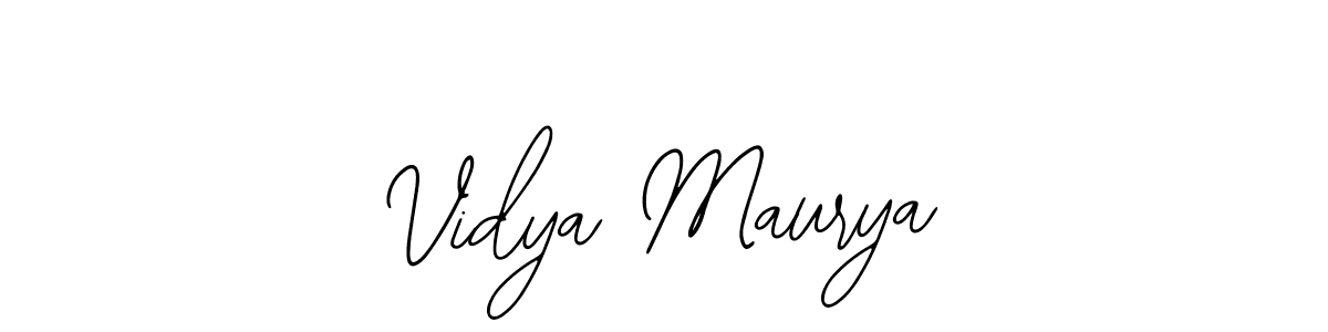 How to make Vidya Maurya name signature. Use Bearetta-2O07w style for creating short signs online. This is the latest handwritten sign. Vidya Maurya signature style 12 images and pictures png
