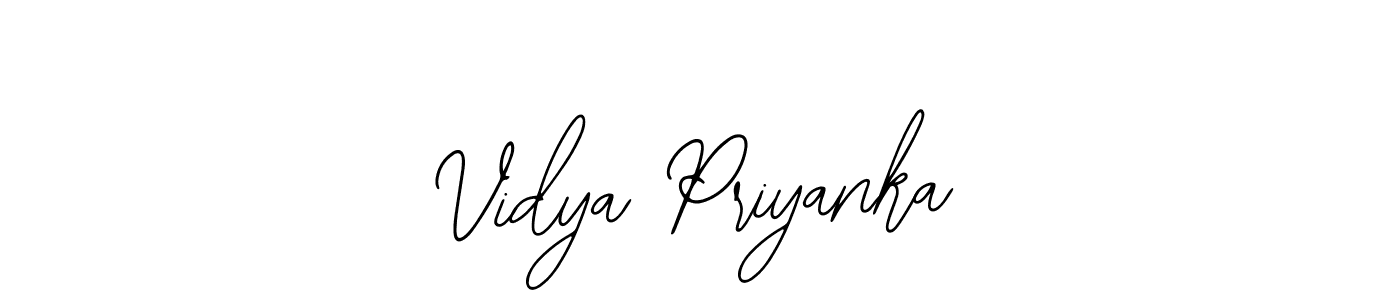 The best way (Bearetta-2O07w) to make a short signature is to pick only two or three words in your name. The name Vidya Priyanka include a total of six letters. For converting this name. Vidya Priyanka signature style 12 images and pictures png