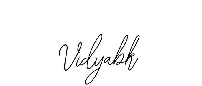 Use a signature maker to create a handwritten signature online. With this signature software, you can design (Bearetta-2O07w) your own signature for name Vidyabk. Vidyabk signature style 12 images and pictures png