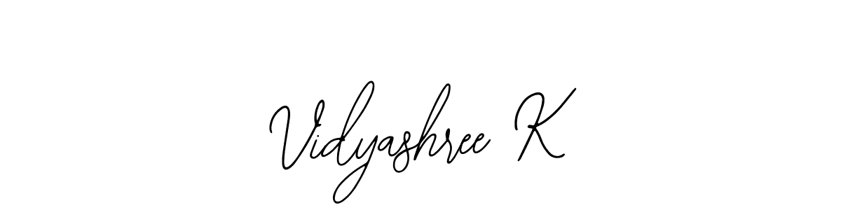 Use a signature maker to create a handwritten signature online. With this signature software, you can design (Bearetta-2O07w) your own signature for name Vidyashree K. Vidyashree K signature style 12 images and pictures png