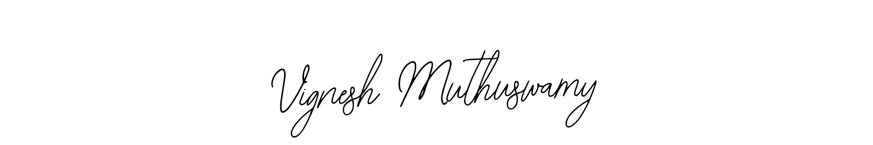 How to make Vignesh Muthuswamy name signature. Use Bearetta-2O07w style for creating short signs online. This is the latest handwritten sign. Vignesh Muthuswamy signature style 12 images and pictures png