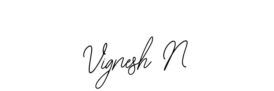 Also You can easily find your signature by using the search form. We will create Vignesh N name handwritten signature images for you free of cost using Bearetta-2O07w sign style. Vignesh N signature style 12 images and pictures png