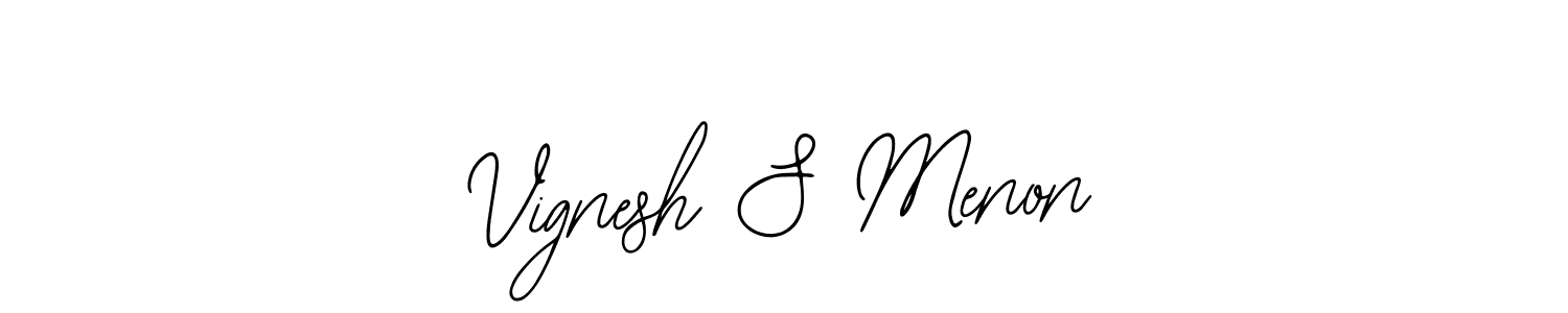 You should practise on your own different ways (Bearetta-2O07w) to write your name (Vignesh S Menon) in signature. don't let someone else do it for you. Vignesh S Menon signature style 12 images and pictures png