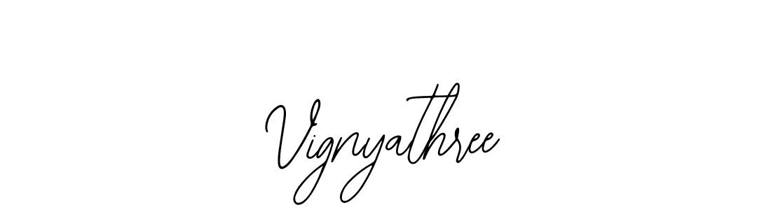 How to make Vignyathree name signature. Use Bearetta-2O07w style for creating short signs online. This is the latest handwritten sign. Vignyathree signature style 12 images and pictures png