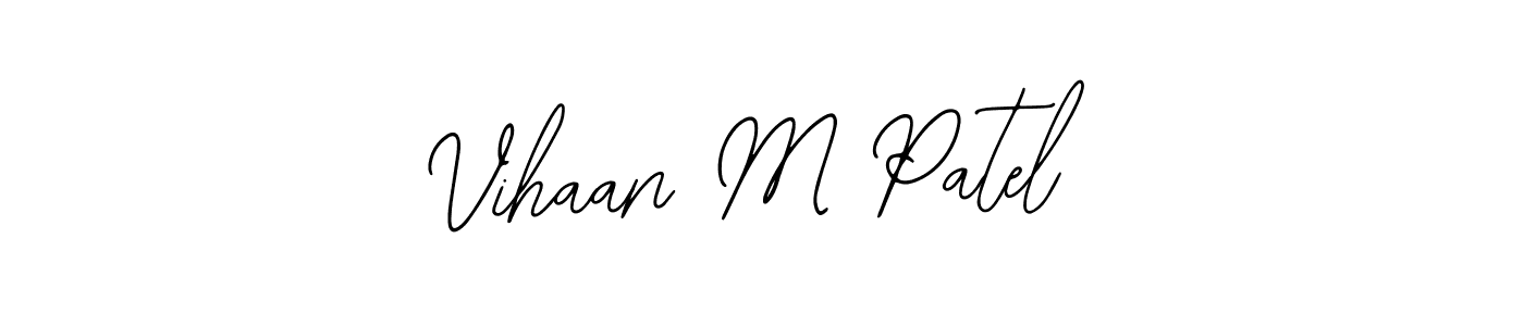 This is the best signature style for the Vihaan M Patel name. Also you like these signature font (Bearetta-2O07w). Mix name signature. Vihaan M Patel signature style 12 images and pictures png