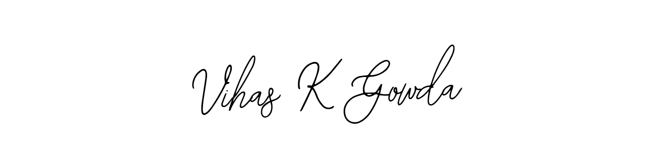 Use a signature maker to create a handwritten signature online. With this signature software, you can design (Bearetta-2O07w) your own signature for name Vihas K Gowda. Vihas K Gowda signature style 12 images and pictures png