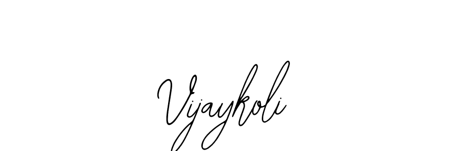 How to make Vijaykoli name signature. Use Bearetta-2O07w style for creating short signs online. This is the latest handwritten sign. Vijaykoli signature style 12 images and pictures png