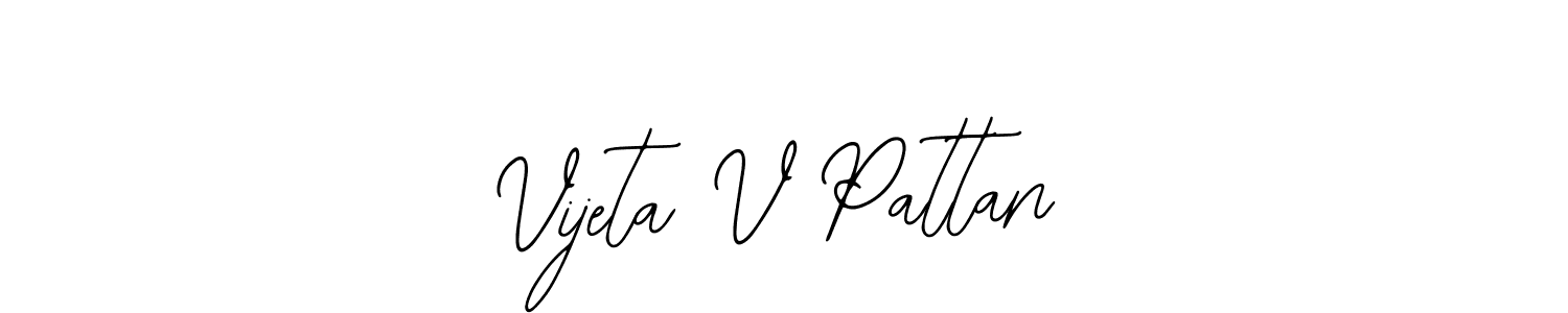 if you are searching for the best signature style for your name Vijeta V Pattan. so please give up your signature search. here we have designed multiple signature styles  using Bearetta-2O07w. Vijeta V Pattan signature style 12 images and pictures png