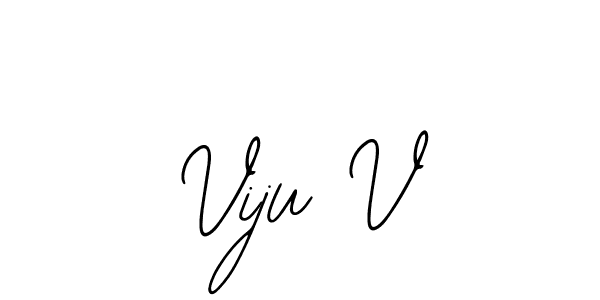 How to make Viju V name signature. Use Bearetta-2O07w style for creating short signs online. This is the latest handwritten sign. Viju V signature style 12 images and pictures png