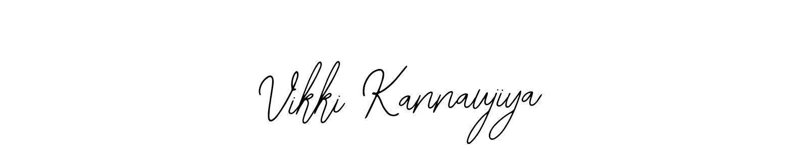 You should practise on your own different ways (Bearetta-2O07w) to write your name (Vikki Kannaujiya) in signature. don't let someone else do it for you. Vikki Kannaujiya signature style 12 images and pictures png