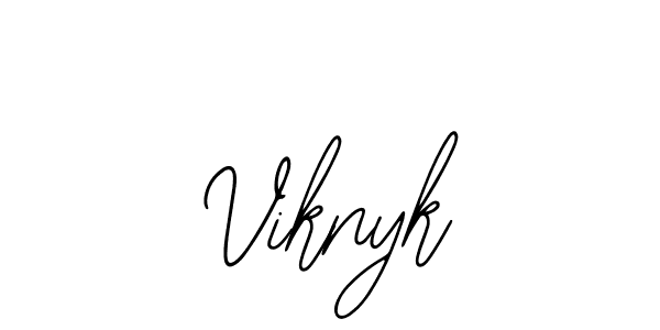 How to make Viknyk name signature. Use Bearetta-2O07w style for creating short signs online. This is the latest handwritten sign. Viknyk signature style 12 images and pictures png