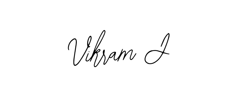 How to make Vikram J name signature. Use Bearetta-2O07w style for creating short signs online. This is the latest handwritten sign. Vikram J signature style 12 images and pictures png