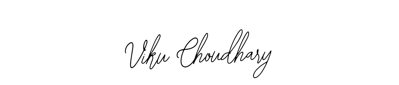 How to make Viku Choudhary name signature. Use Bearetta-2O07w style for creating short signs online. This is the latest handwritten sign. Viku Choudhary signature style 12 images and pictures png