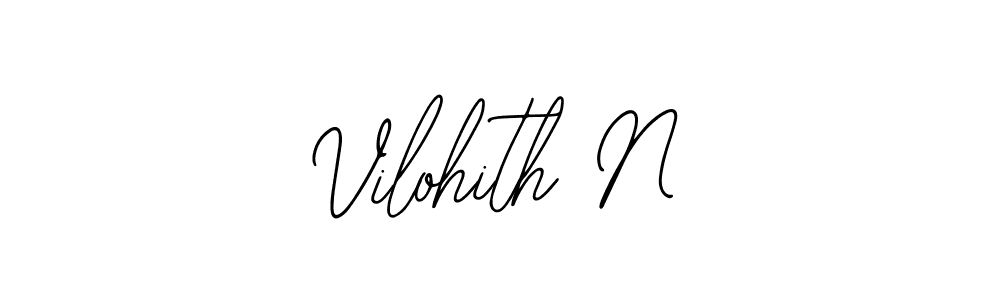 Use a signature maker to create a handwritten signature online. With this signature software, you can design (Bearetta-2O07w) your own signature for name Vilohith N. Vilohith N signature style 12 images and pictures png