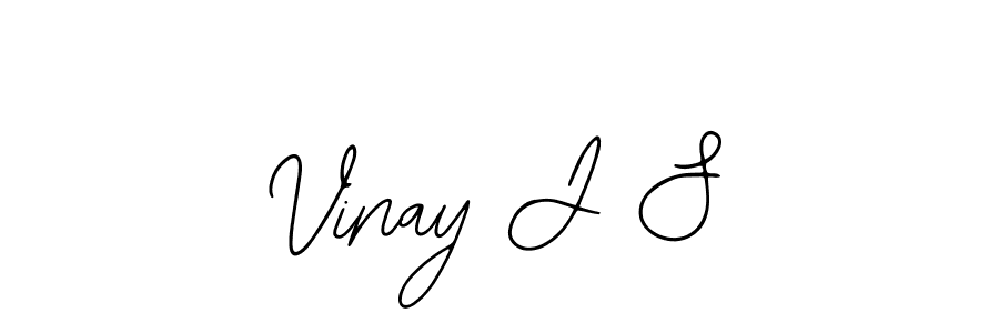 How to make Vinay J S name signature. Use Bearetta-2O07w style for creating short signs online. This is the latest handwritten sign. Vinay J S signature style 12 images and pictures png