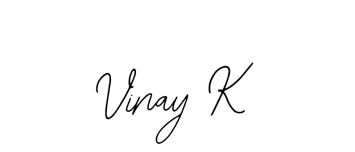 How to make Vinay K name signature. Use Bearetta-2O07w style for creating short signs online. This is the latest handwritten sign. Vinay K signature style 12 images and pictures png