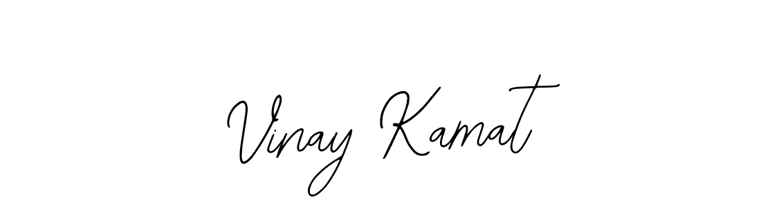 How to make Vinay Kamat name signature. Use Bearetta-2O07w style for creating short signs online. This is the latest handwritten sign. Vinay Kamat signature style 12 images and pictures png