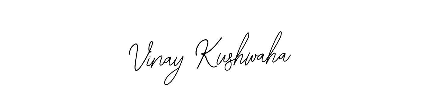 How to make Vinay Kushwaha name signature. Use Bearetta-2O07w style for creating short signs online. This is the latest handwritten sign. Vinay Kushwaha signature style 12 images and pictures png