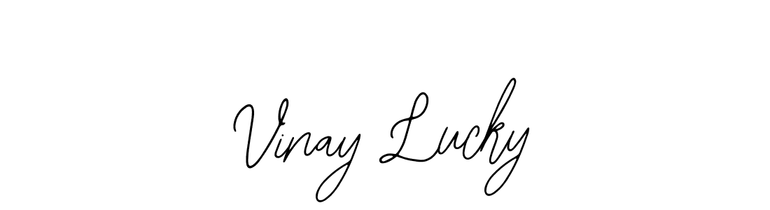 Also You can easily find your signature by using the search form. We will create Vinay Lucky name handwritten signature images for you free of cost using Bearetta-2O07w sign style. Vinay Lucky signature style 12 images and pictures png