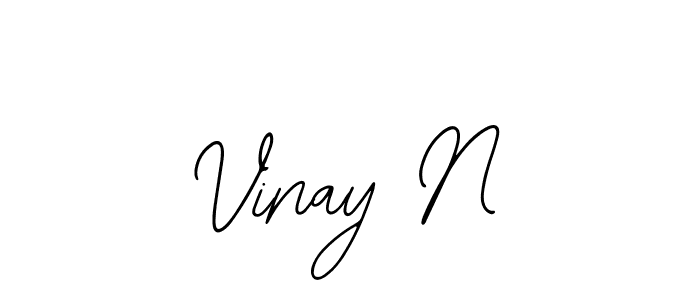 How to make Vinay N name signature. Use Bearetta-2O07w style for creating short signs online. This is the latest handwritten sign. Vinay N signature style 12 images and pictures png