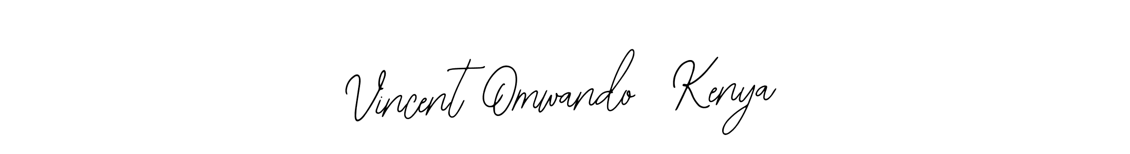 Use a signature maker to create a handwritten signature online. With this signature software, you can design (Bearetta-2O07w) your own signature for name Vincent Omwando  Kenya. Vincent Omwando  Kenya signature style 12 images and pictures png