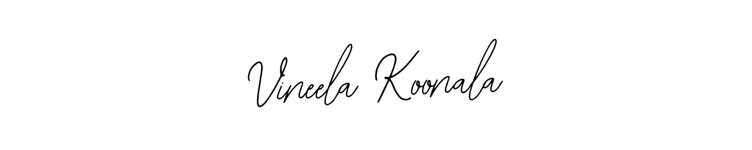 How to make Vineela Koonala name signature. Use Bearetta-2O07w style for creating short signs online. This is the latest handwritten sign. Vineela Koonala signature style 12 images and pictures png