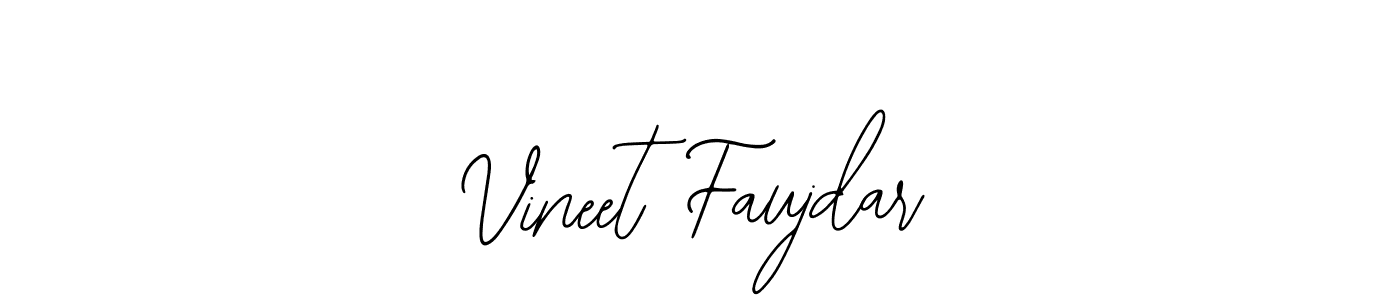 You should practise on your own different ways (Bearetta-2O07w) to write your name (Vineet Faujdar) in signature. don't let someone else do it for you. Vineet Faujdar signature style 12 images and pictures png