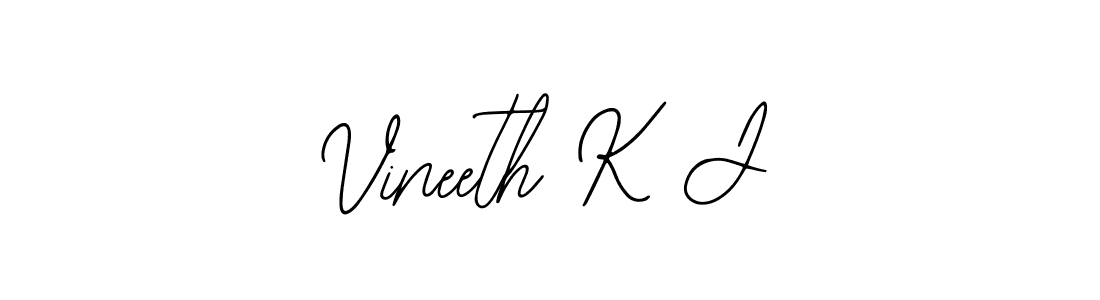 How to make Vineeth K J signature? Bearetta-2O07w is a professional autograph style. Create handwritten signature for Vineeth K J name. Vineeth K J signature style 12 images and pictures png