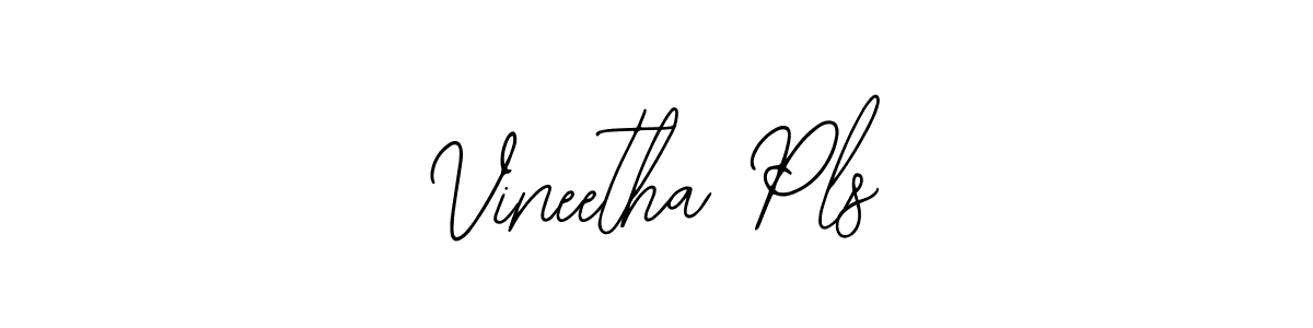 How to make Vineetha Pls name signature. Use Bearetta-2O07w style for creating short signs online. This is the latest handwritten sign. Vineetha Pls signature style 12 images and pictures png