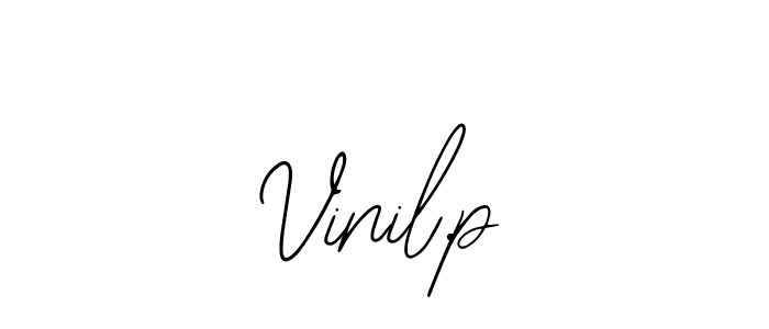 if you are searching for the best signature style for your name Vinil.p. so please give up your signature search. here we have designed multiple signature styles  using Bearetta-2O07w. Vinil.p signature style 12 images and pictures png