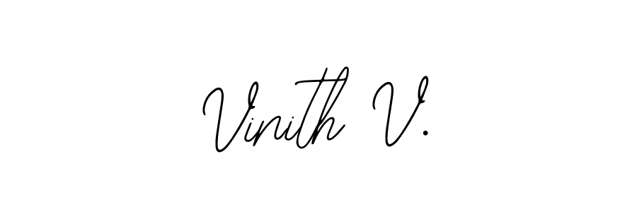 How to make Vinith V. name signature. Use Bearetta-2O07w style for creating short signs online. This is the latest handwritten sign. Vinith V. signature style 12 images and pictures png