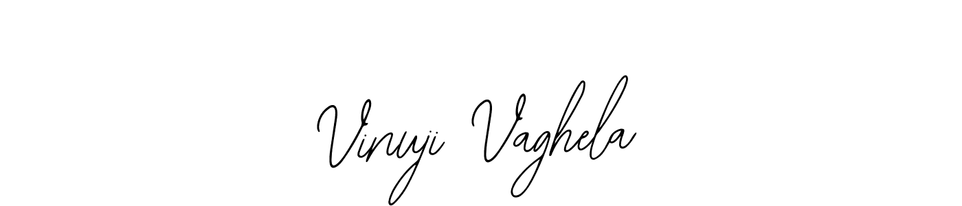 You should practise on your own different ways (Bearetta-2O07w) to write your name (Vinuji Vaghela) in signature. don't let someone else do it for you. Vinuji Vaghela signature style 12 images and pictures png