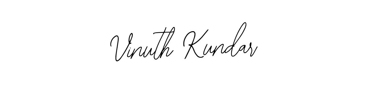 How to make Vinuth Kundar name signature. Use Bearetta-2O07w style for creating short signs online. This is the latest handwritten sign. Vinuth Kundar signature style 12 images and pictures png