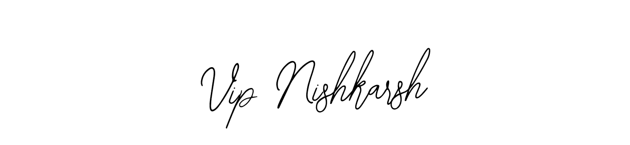 The best way (Bearetta-2O07w) to make a short signature is to pick only two or three words in your name. The name Vip Nishkarsh include a total of six letters. For converting this name. Vip Nishkarsh signature style 12 images and pictures png