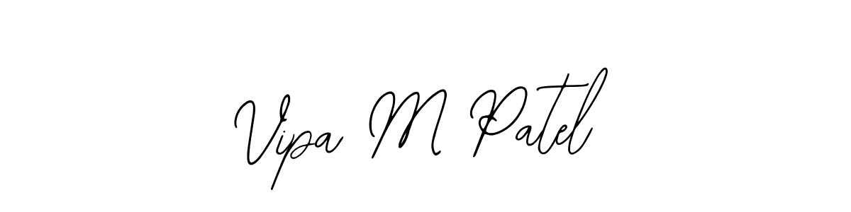 How to make Vipa M Patel name signature. Use Bearetta-2O07w style for creating short signs online. This is the latest handwritten sign. Vipa M Patel signature style 12 images and pictures png