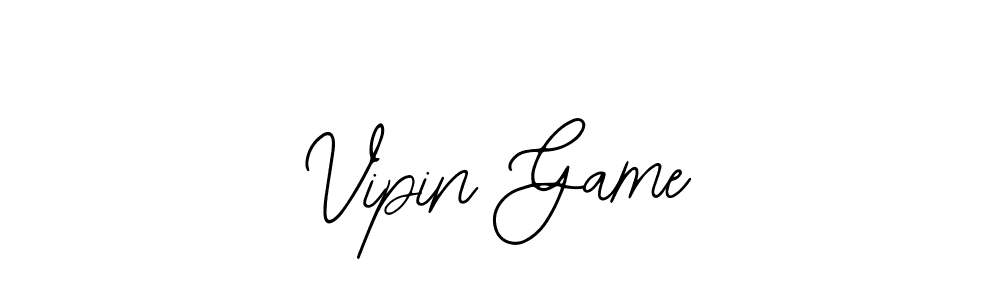 How to make Vipin Game name signature. Use Bearetta-2O07w style for creating short signs online. This is the latest handwritten sign. Vipin Game signature style 12 images and pictures png