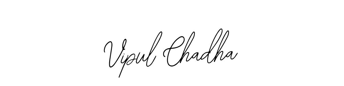 How to make Vipul Chadha name signature. Use Bearetta-2O07w style for creating short signs online. This is the latest handwritten sign. Vipul Chadha signature style 12 images and pictures png