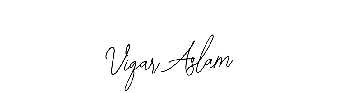 This is the best signature style for the Viqar Aslam name. Also you like these signature font (Bearetta-2O07w). Mix name signature. Viqar Aslam signature style 12 images and pictures png