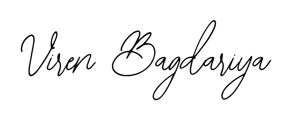 Create your official email sign-off with Viren Bagdariya name in Bearetta-2O07w style. Crisp, clean, and perfectly legible across all screens. Viren Bagdariya signature style 12 images and pictures png