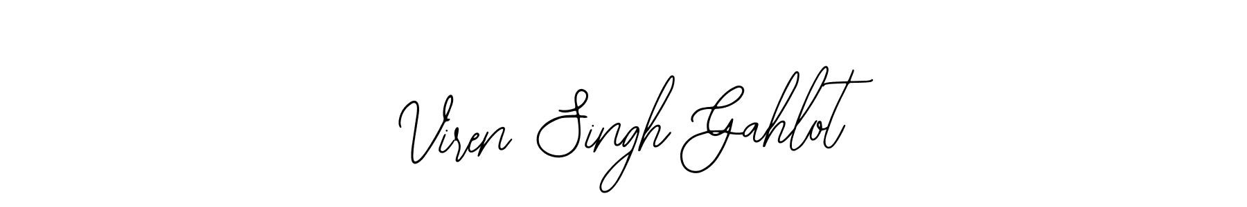 You should practise on your own different ways (Bearetta-2O07w) to write your name (Viren Singh Gahlot) in signature. don't let someone else do it for you. Viren Singh Gahlot signature style 12 images and pictures png