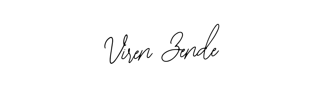 How to make Viren Zende name signature. Use Bearetta-2O07w style for creating short signs online. This is the latest handwritten sign. Viren Zende signature style 12 images and pictures png
