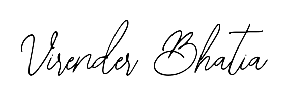 The Bearetta-2O07w font transforms the name Virender Bhatia into an executive sign with sharp precision and distinguished character. Virender Bhatia signature style 12 images and pictures png