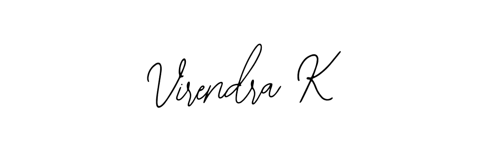 The best way (Bearetta-2O07w) to make a short signature is to pick only two or three words in your name. The name Virendra K include a total of six letters. For converting this name. Virendra K signature style 12 images and pictures png