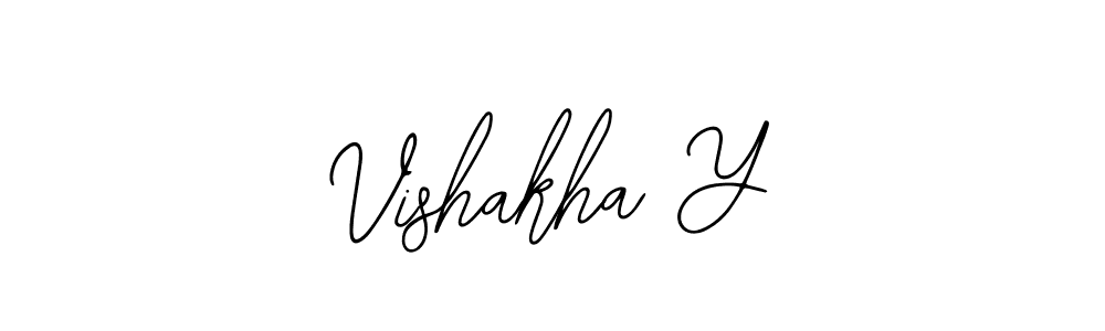 How to make Vishakha Y name signature. Use Bearetta-2O07w style for creating short signs online. This is the latest handwritten sign. Vishakha Y signature style 12 images and pictures png