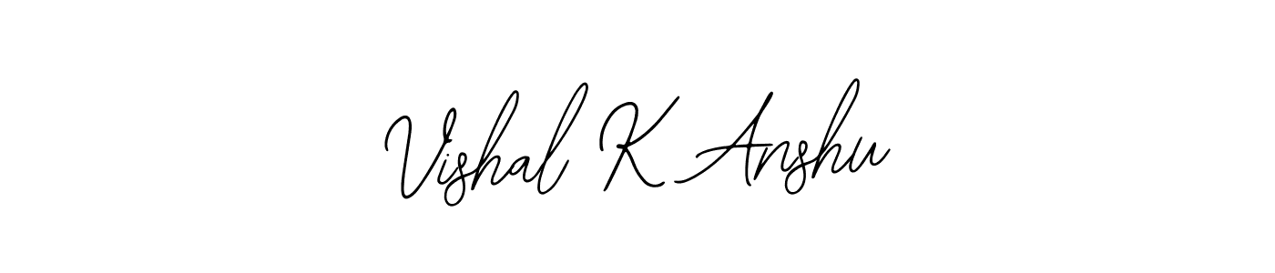 How to make Vishal K Anshu name signature. Use Bearetta-2O07w style for creating short signs online. This is the latest handwritten sign. Vishal K Anshu signature style 12 images and pictures png