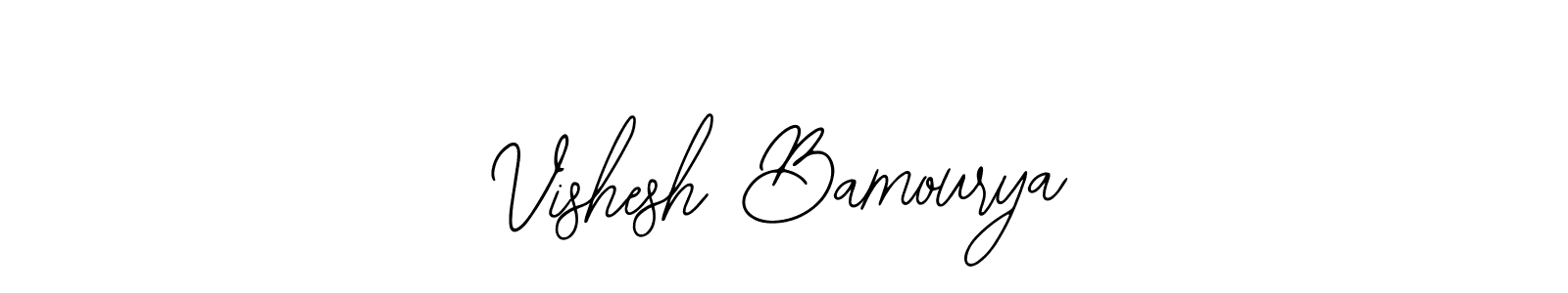 The best way (Bearetta-2O07w) to make a short signature is to pick only two or three words in your name. The name Vishesh Bamourya include a total of six letters. For converting this name. Vishesh Bamourya signature style 12 images and pictures png