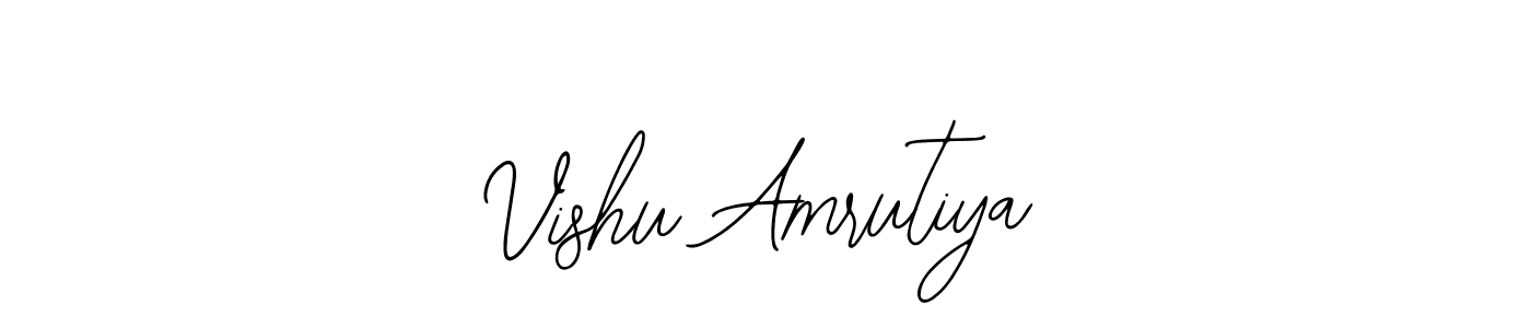 Use a signature maker to create a handwritten signature online. With this signature software, you can design (Bearetta-2O07w) your own signature for name Vishu Amrutiya. Vishu Amrutiya signature style 12 images and pictures png