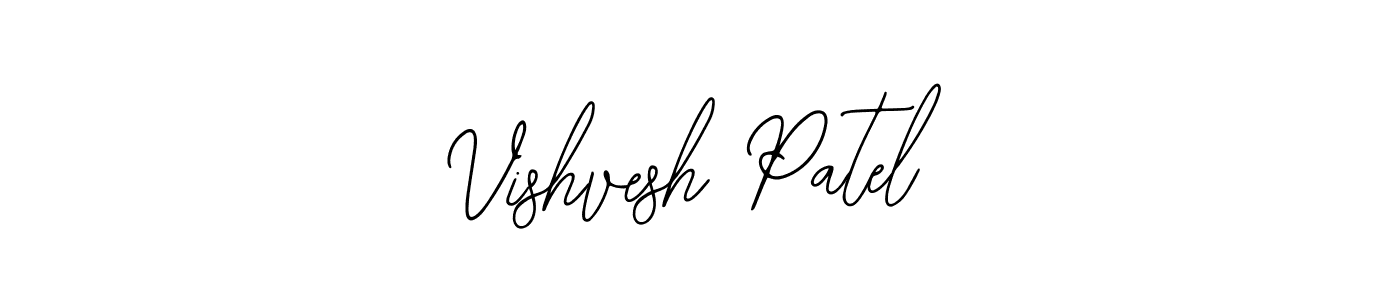 How to make Vishvesh Patel name signature. Use Bearetta-2O07w style for creating short signs online. This is the latest handwritten sign. Vishvesh Patel signature style 12 images and pictures png