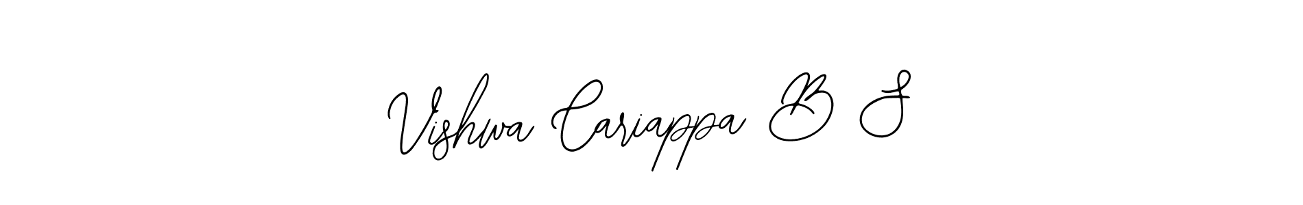 Use a signature maker to create a handwritten signature online. With this signature software, you can design (Bearetta-2O07w) your own signature for name Vishwa Cariappa B S. Vishwa Cariappa B S signature style 12 images and pictures png